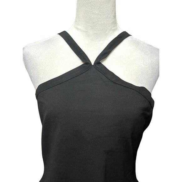 French Connection Halter Neck Top Built In Shelf Bra Sleeveless Black W XL NWT - Picture 3 of 9